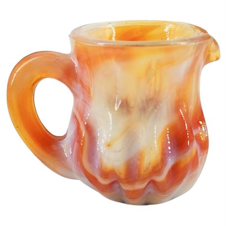 Vintage BOYD Spring Surprise Slag Glass Individual Cream Pitcher