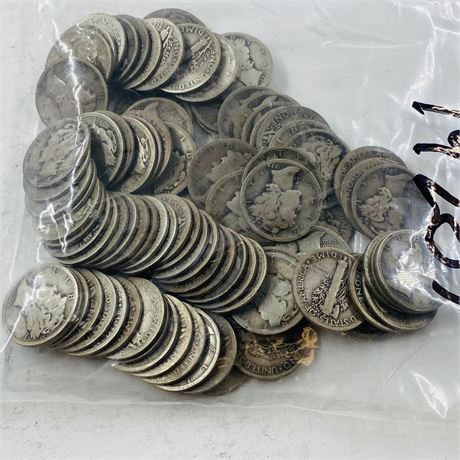 92 Unsearched 1920’s Mercury Silver Dimes