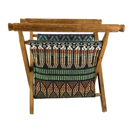 Vintage Aztec Folding Sewing/ Knitting Caddy