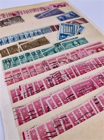 113 Vintage 3 cent Postmarked, Cancelled, US Postage Stamps