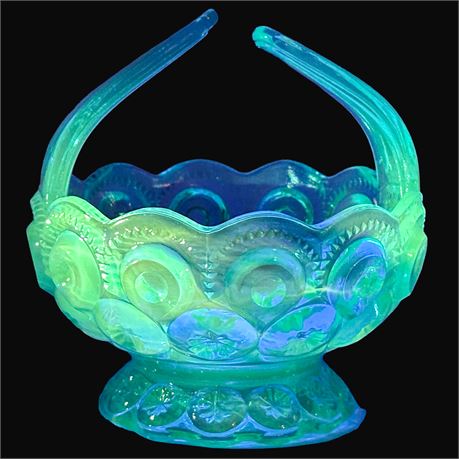 Vintage LE Smith Moon & Star UV Reactive Glass Basket