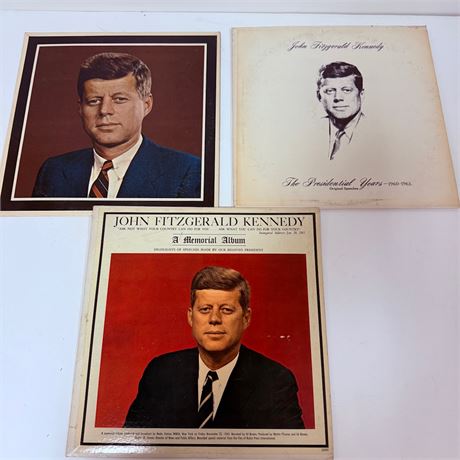 3 JFK Vinyl Albums