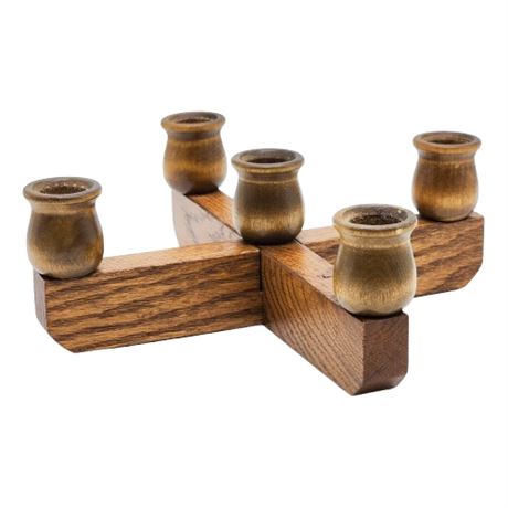 Mid-Century Swedish Interlocking Wood Candelabra