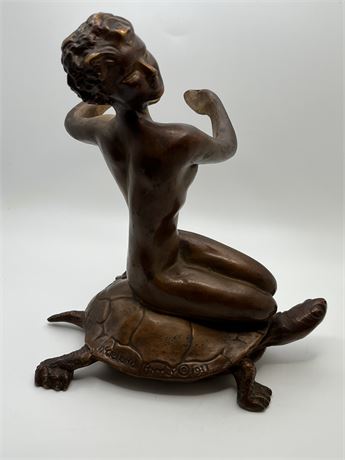 Rare Antique 1931 Mc Culland Barclay bronze, nude art statue