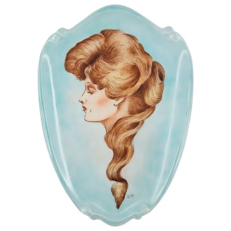 Vintage Hand-Painted Gibson Girl Limoges Wall Plate Signed Abrigg