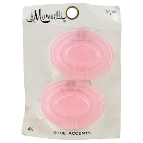 Vintage MAMSELLE Pink Lucite Shoe Clips, New Old Stock
