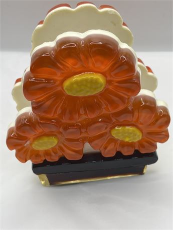 Retro crystal craft 70s Daisy napkin holder lucite