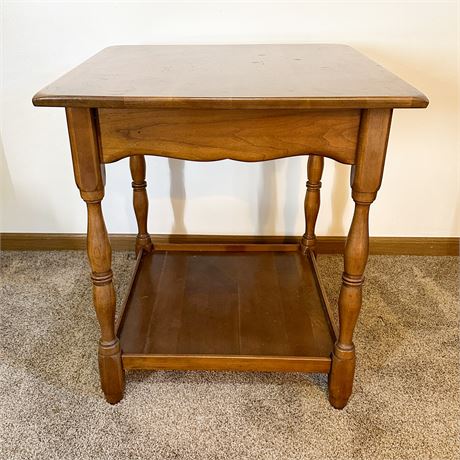 Double Level Colonial-Style End Table