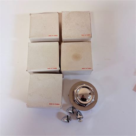 5 NOS Chrome Spiked Fuel Caps