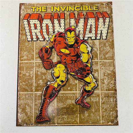Iron Man 12.5x16” Metal Retro Sign