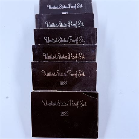 6x 1982 US Mint Proof Sets