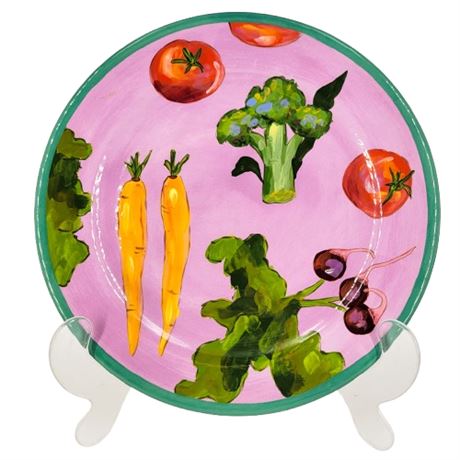 Droll Designs 2004 Hand-Painted Veggie Serving Plate