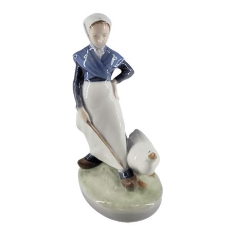 Royal Copenhagen #528 Girl with a Goose Porcelain Figurine