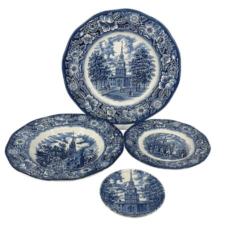 Lot of Liberty Blue Transferware