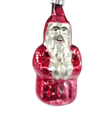 Antique Hand-blown Glass Santa Ornament