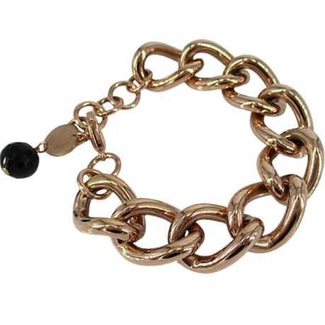STEEL TIME Chunky Chain Link Rose Gold Stainless Steel Bracelet