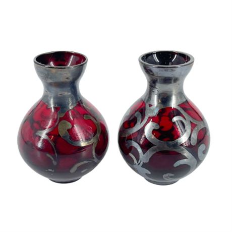 Ruby Glass Bud Vases