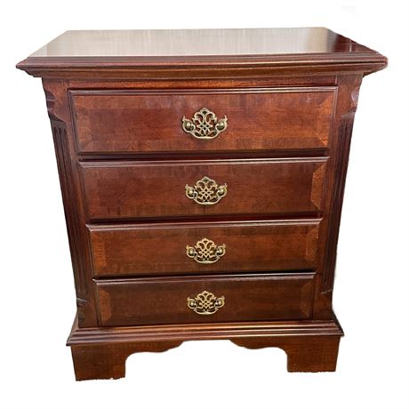 Vintage Cherry Traditional 4 Drawer Style Side Table