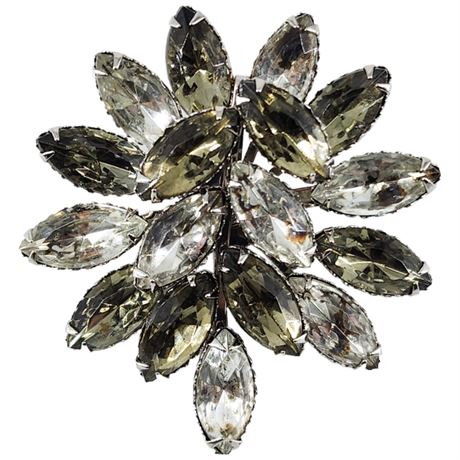 Vintage Rhinestone Navettes Brooch