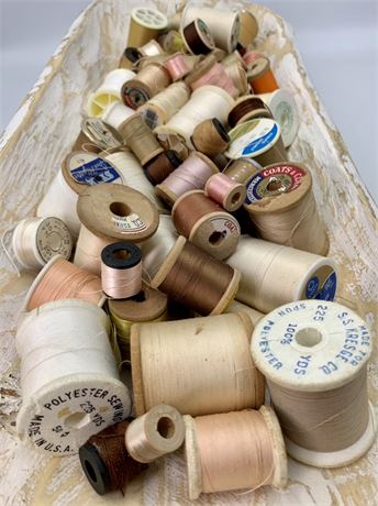 98 Wood Spool Vintage to Modern Silk & Cotton Sewing Thread Spools