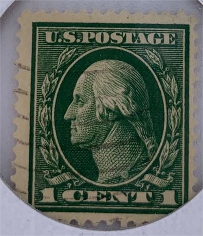 Antique George Washington Green 1 cent US Postage Stamp