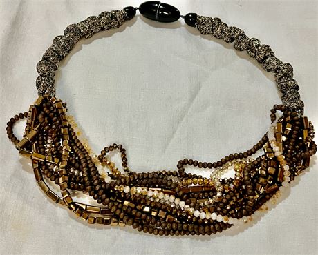 Vintage multi beaded statement necklace