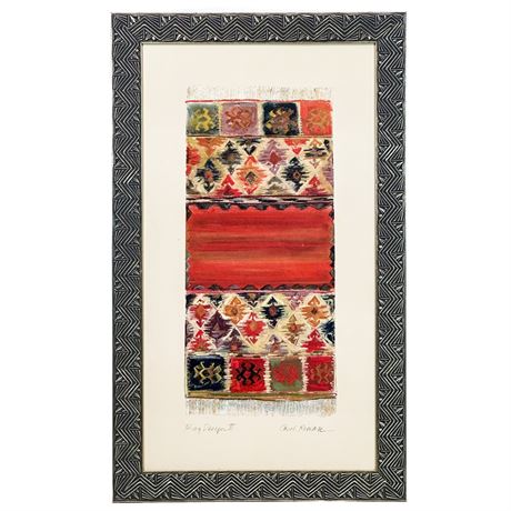 Framed Pier 1 Kilim Print by Carol Rowan