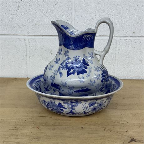 Ironstone Pitcher and Bowl