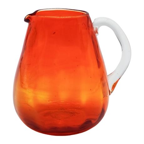 Vintage KANAWHA UV Reactive Amberina Glass Cream Pitcher