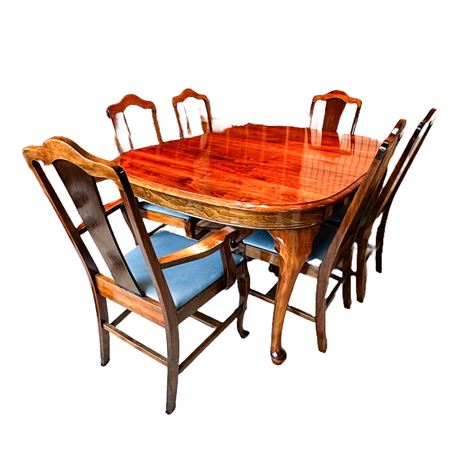 Vintage Solid Cherry Dining Table with Chairs
