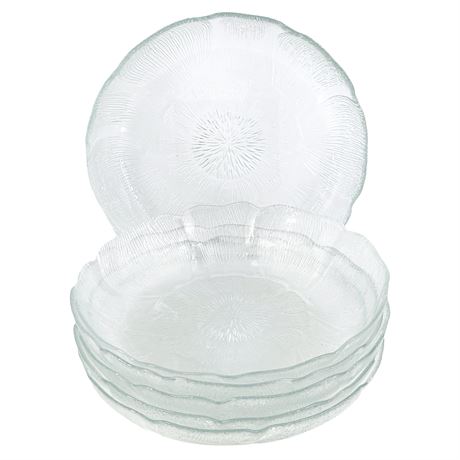 Vintage Arcoroc 8" Fleur Glass Plates -Set of 6-
