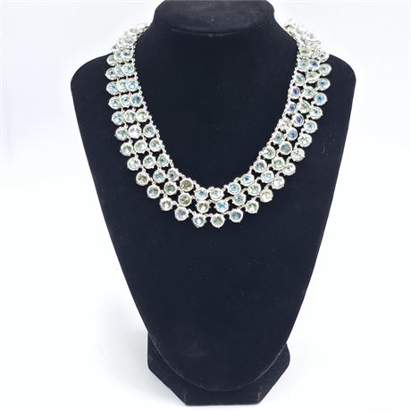 Three Strand Crystal Necklace