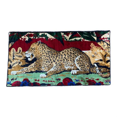 Middle Eastern Silk Leopard Wall Tapestry