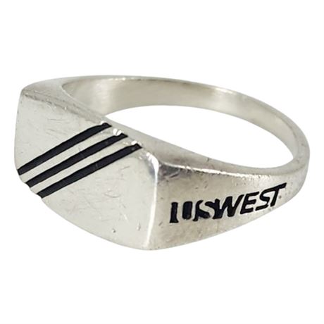 Signed Vintage CTO Sterling Silver US West Signet Ring, Sz 6