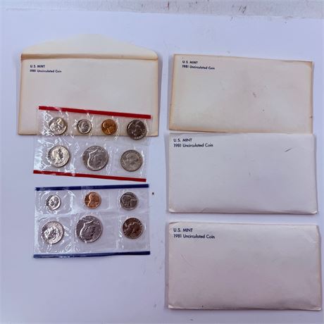 4x 1981 US Mint Uncirculated Sets