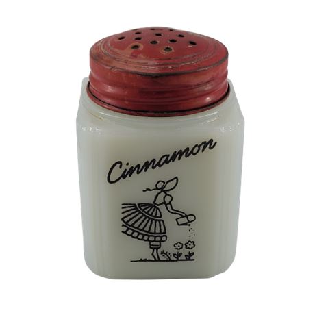 Antique Milk Glass Cinnamon Spice Jar