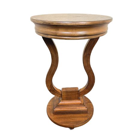 Vintage Regency Style Round Occasional End Table