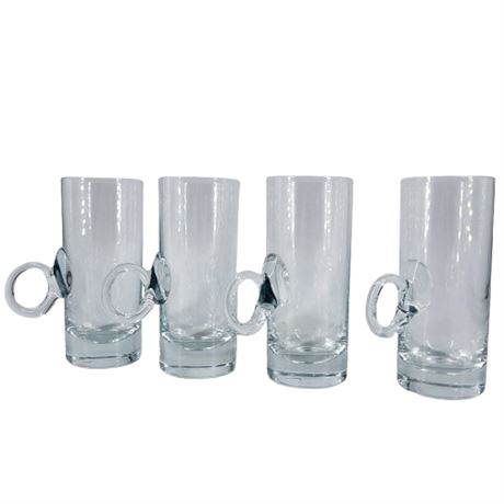 Vintage 4pc Lenox Clear Glass Hand-Blown Irish Coffee Glasses