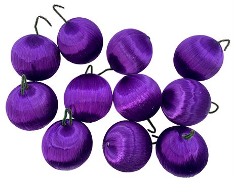 11 Mid Century Plum Satin Ball Ornaments