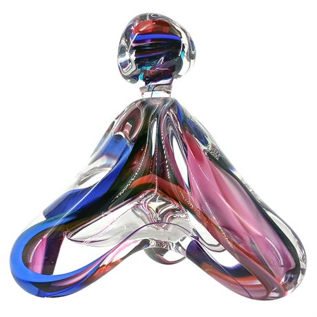 Art Glass Perfume Bottle with Stopper – Multicolor Hand-Blown Sculptural Design
