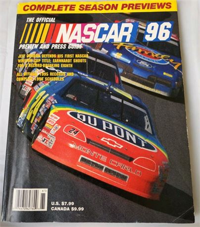 The Official Nascar Preview And Press Guide 1996 Jeff Gordon Earnhardt Schedules