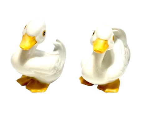 2 Vtg Homco Ceramic Porcelain Ducks