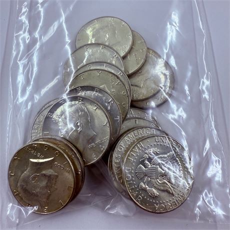 $10 BU 1964 Kennedy Silver Half Dollars