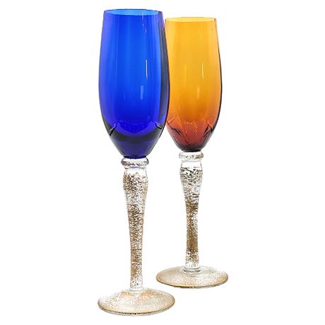 Monarch Crystal Champagne Flutes