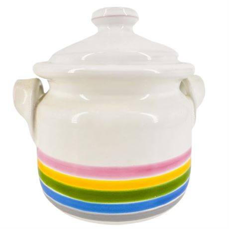 Vintage Mini Rainbow Casserole Dish with Lid Made in Italy