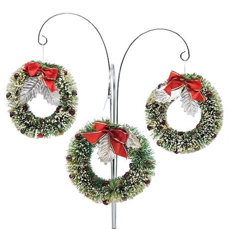 Three Vintage 50s Bottle Brush Mini Wreaths