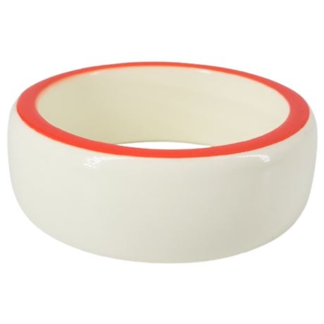Vintage Mod Orange on Cream Lucite Bangle Bracelet