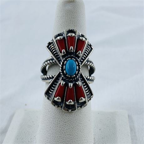 10.7g Carolyn Pollack Sterling Ring Size 7.5
