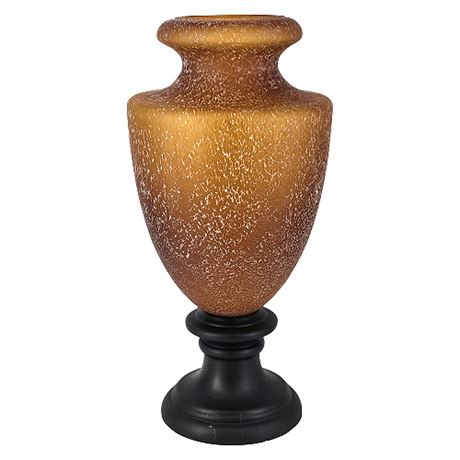 Silvestri Mouth Blown Art Glass Amber Urn Vase