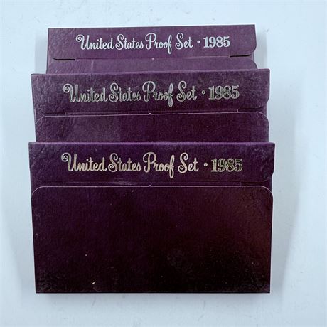 3x 1985 US Mint Proof Sets